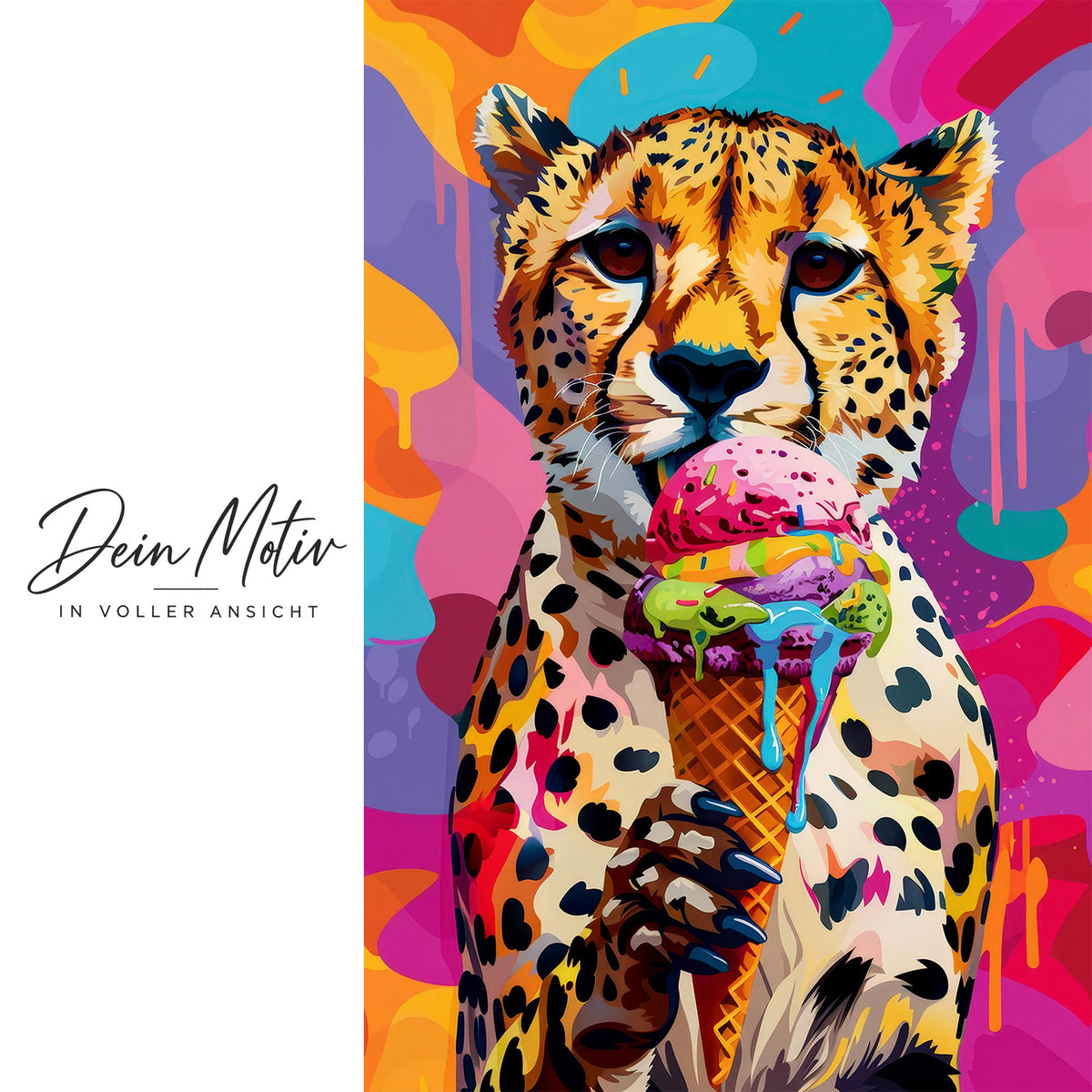 Acrylglas Wandbild - Gepard Icecream