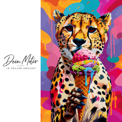 Acrylglas Wandbild - Gepard Icecream