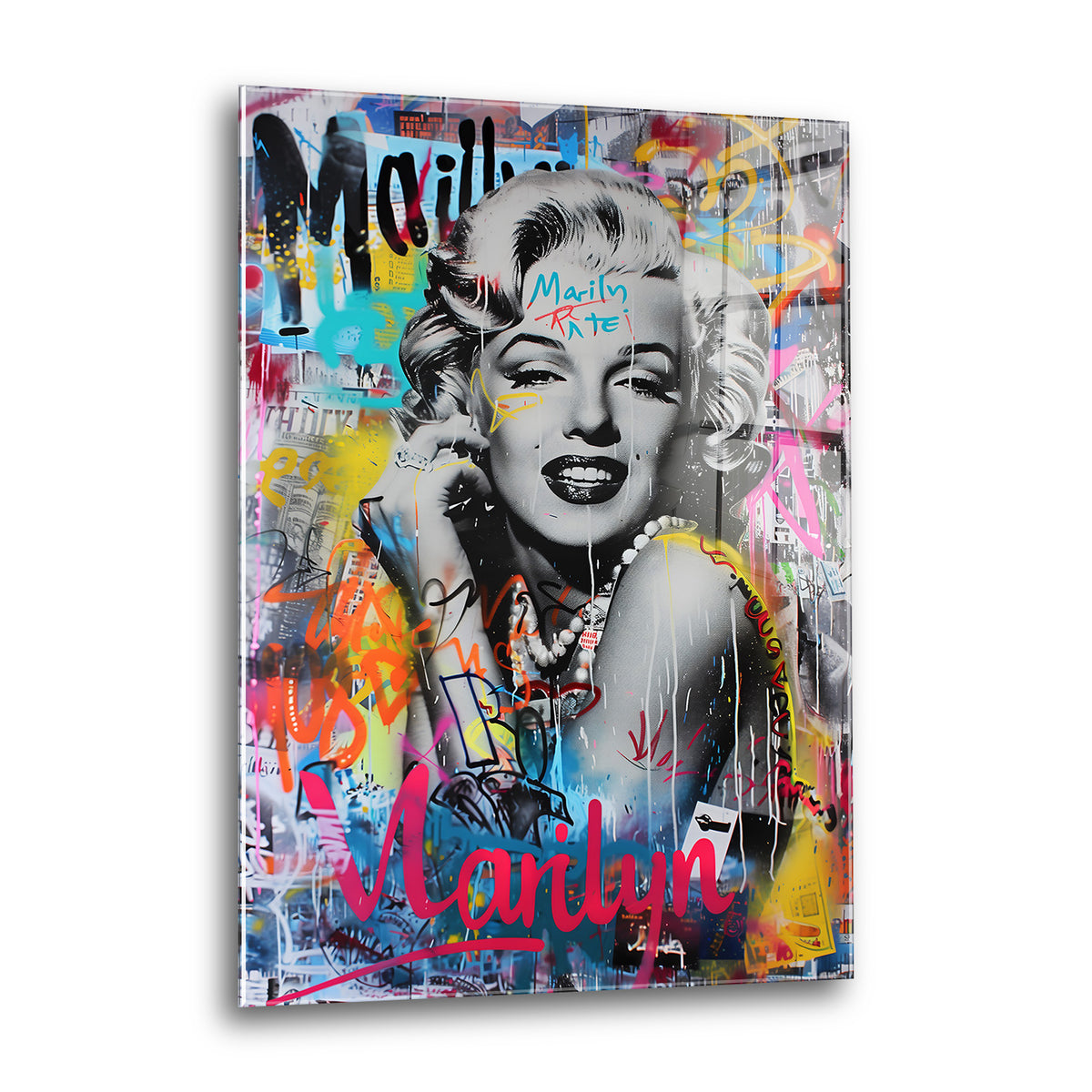 Acrylglas Wandbild - Graffiti Marilyn