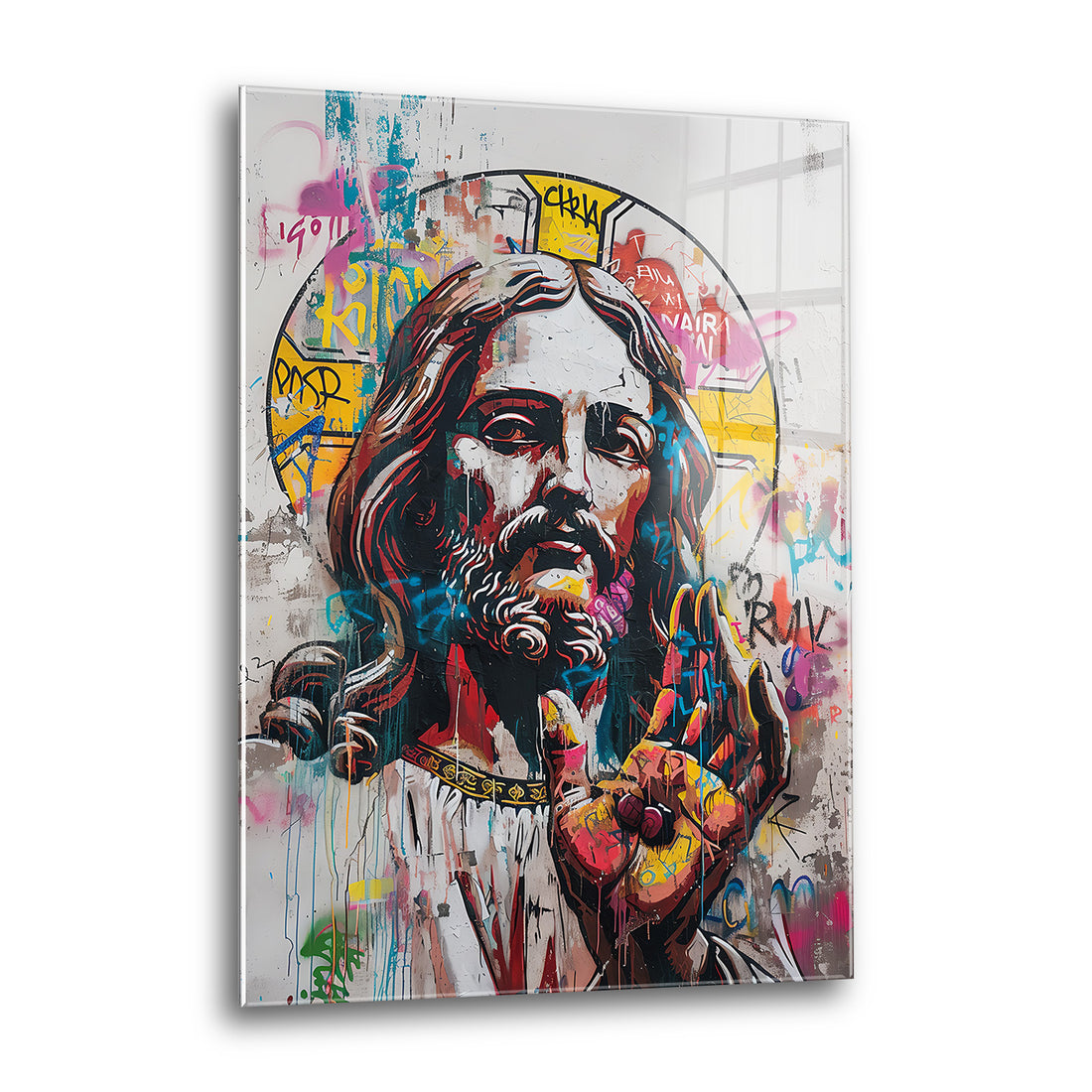 Acrylglas Wandbild - Grafik Jesus