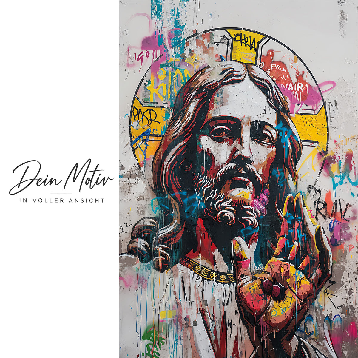 Acrylglas Wandbild - Grafik Jesus