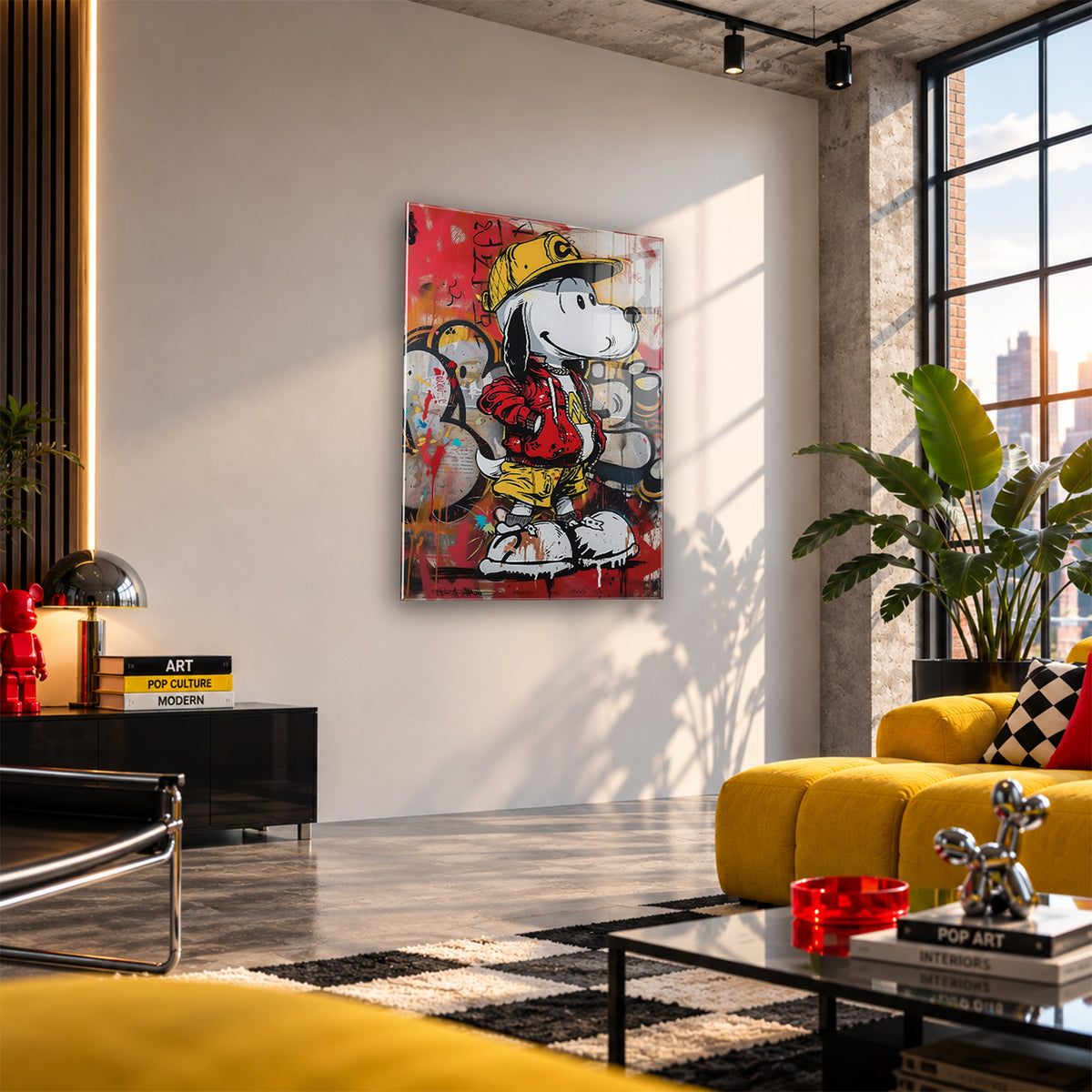 Acrylglas Wandbild - Graffiti Fashion Dog