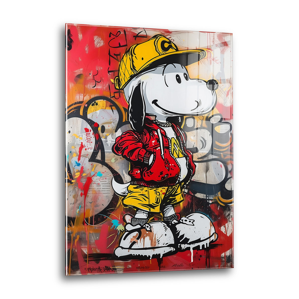 Acrylglas Wandbild - Graffiti Fashion Dog