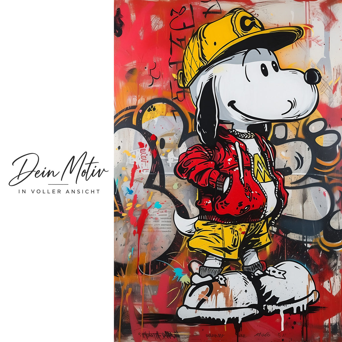 Acrylglas Wandbild - Graffiti Fashion Dog