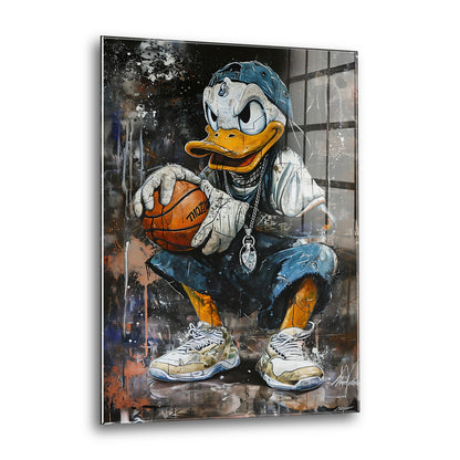 Acrylglas Wandbild - Basketball Duck