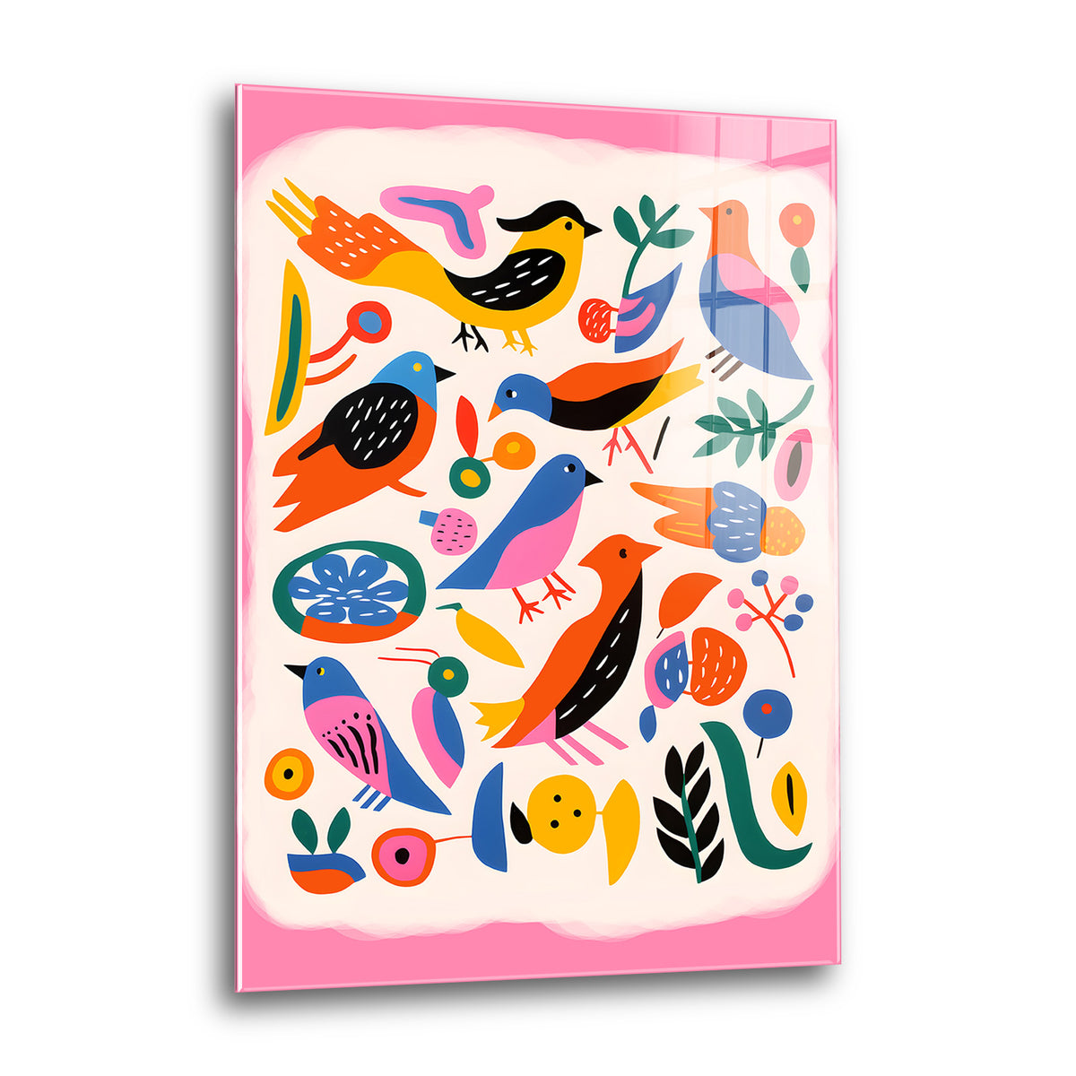 Acrylglas Wandbild - Colorful Birds