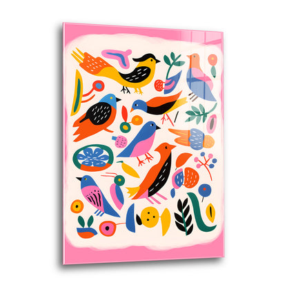 Acrylglas Wandbild - Colorful Birds