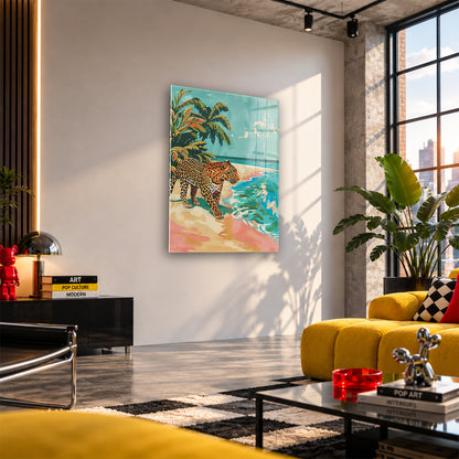 Acrylglas Wandbild - Beach Leopard