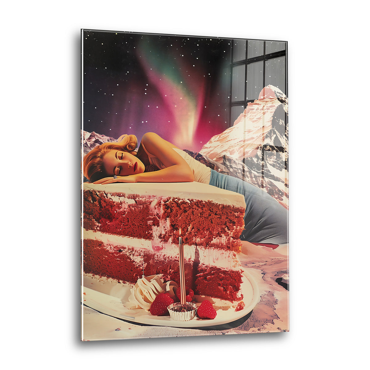 Acrylglas Wandbild - Sleepy Galaxy Cake