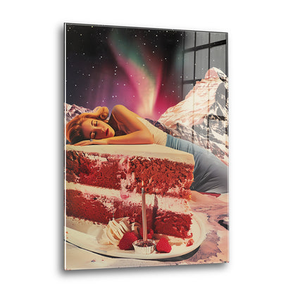 Acrylglas Wandbild - Sleepy Galaxy Cake
