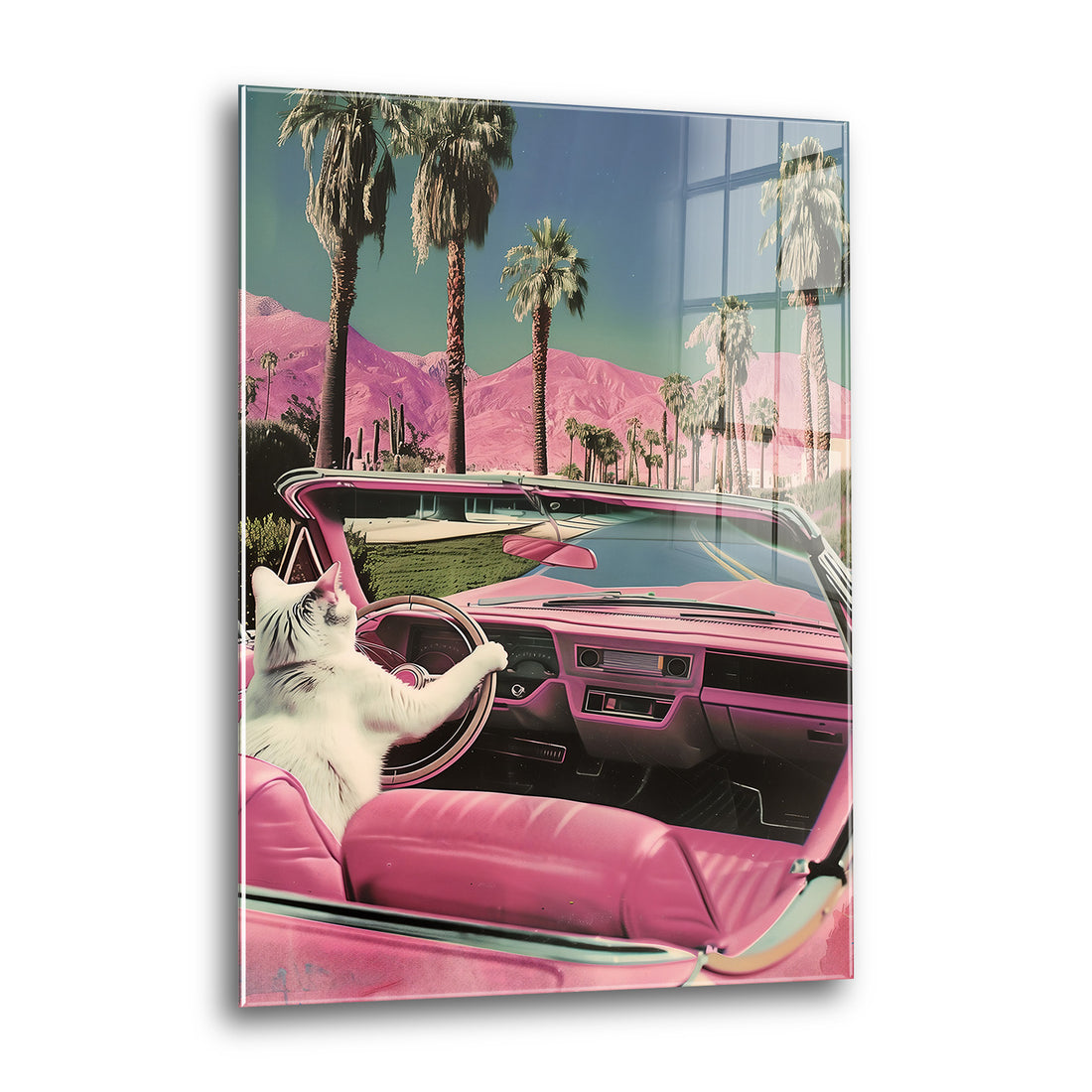Acrylglas Wandbild - Kitty Cabriolet