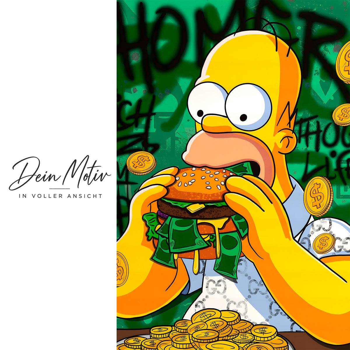Acrylglas Wandbild - Money Burger