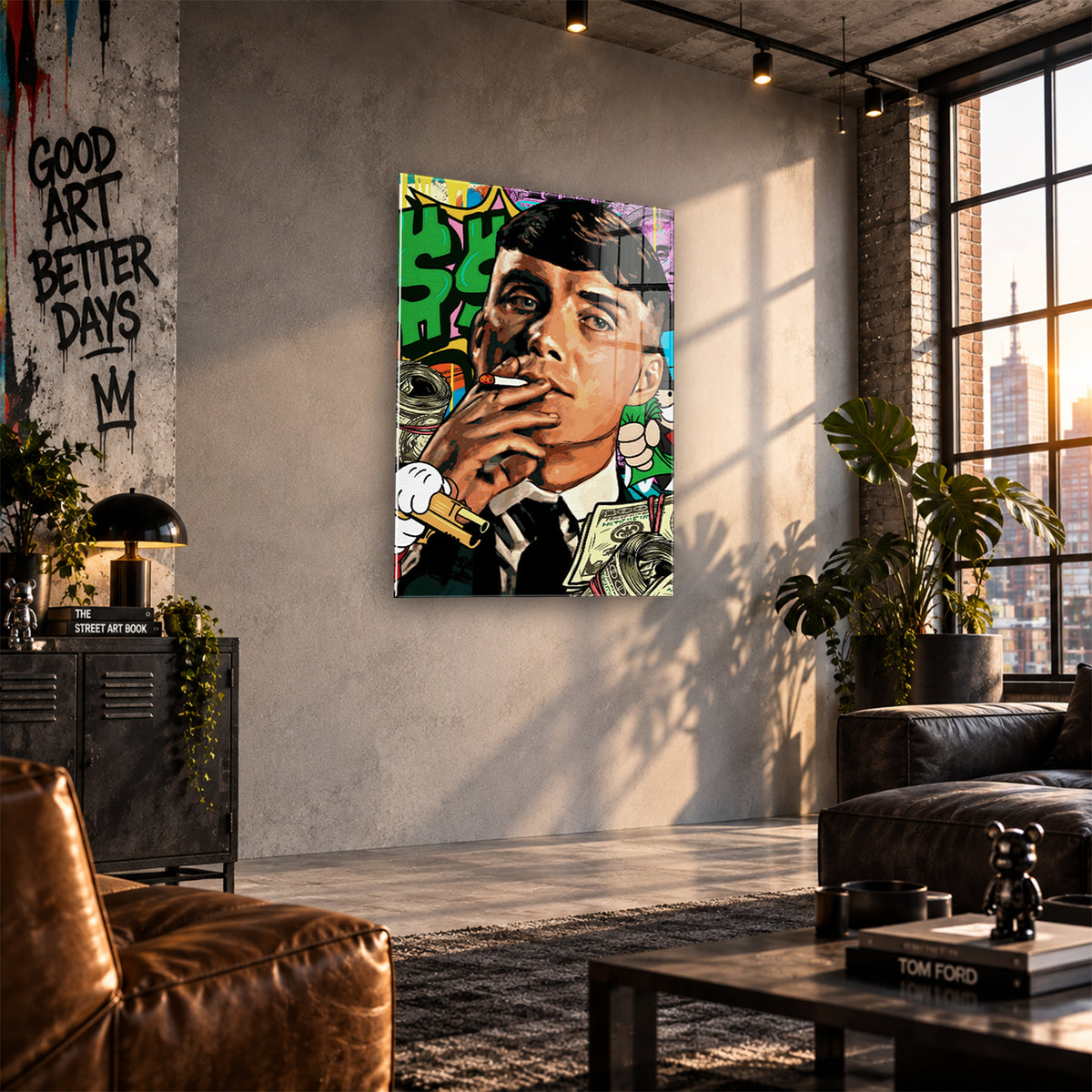 Acrylglas Wandbild - Smoking Money