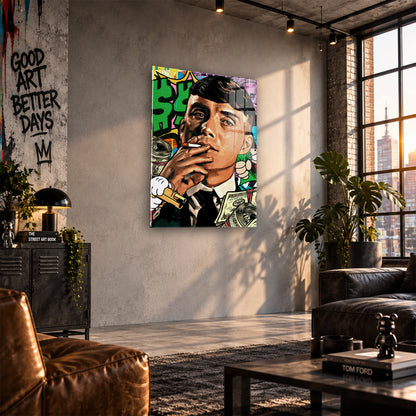 Acrylglas Wandbild - Smoking Money