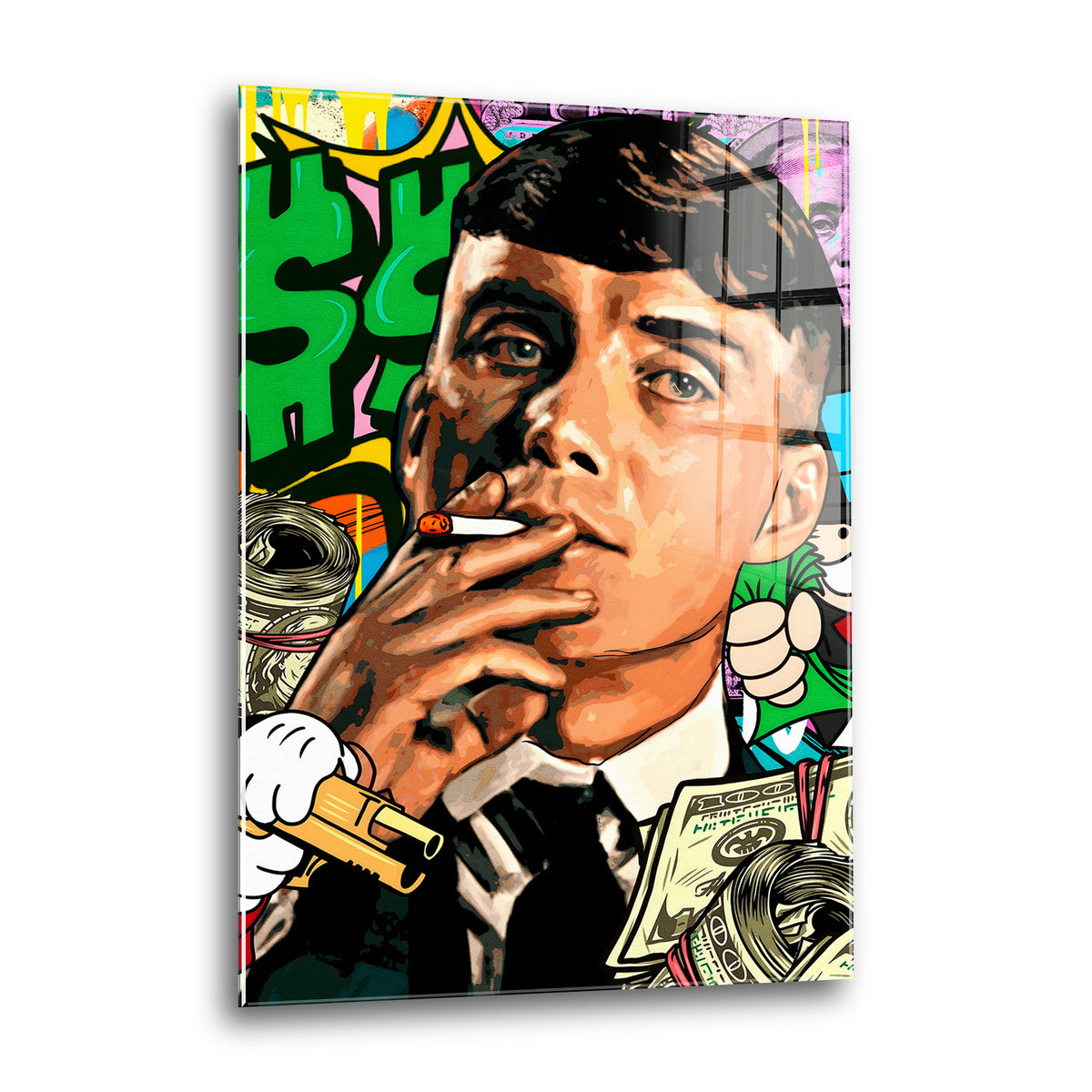 Acrylglas Wandbild - Smoking Money