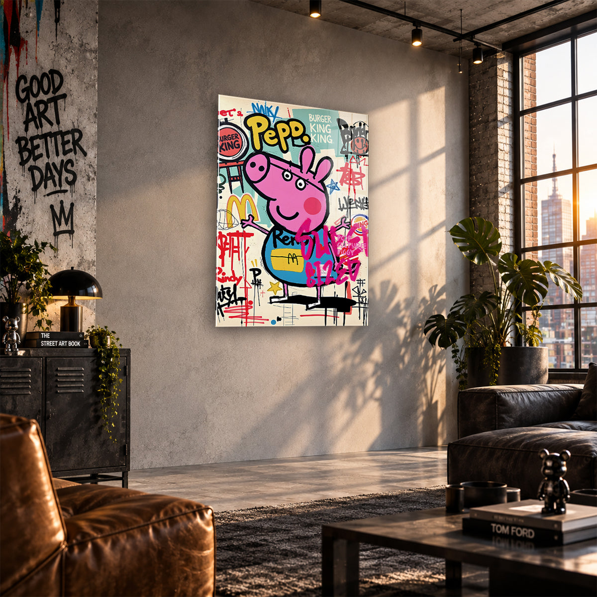 Acrylglas Wandbild -Pink Pig