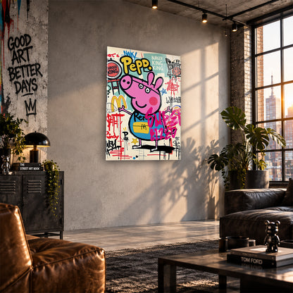 Acrylglas Wandbild -Pink Pig