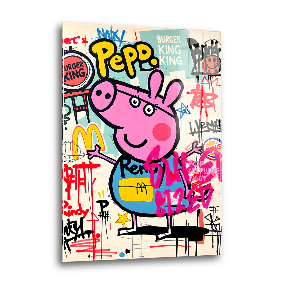 Acrylglas Wandbild -Pink Pig