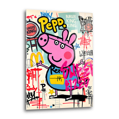 Acrylglas Wandbild -Pink Pig