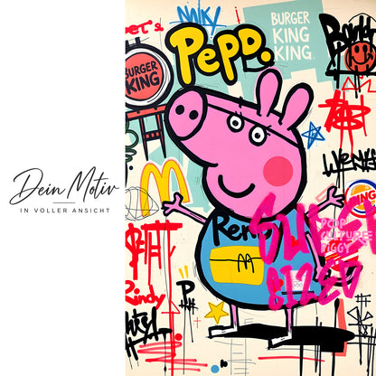 Acrylglas Wandbild -Pink Pig