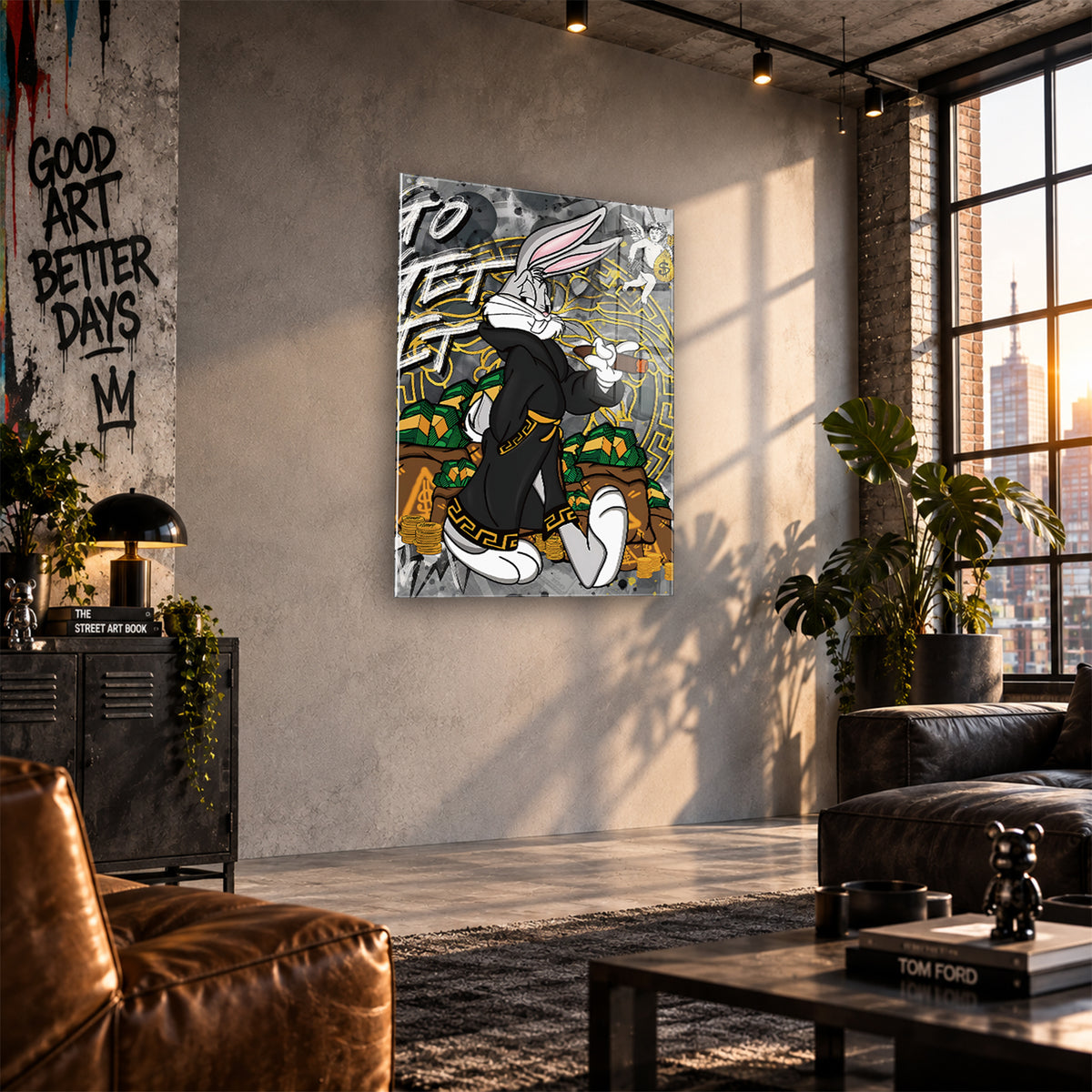Acrylglas Wandbild -Rich Bunny