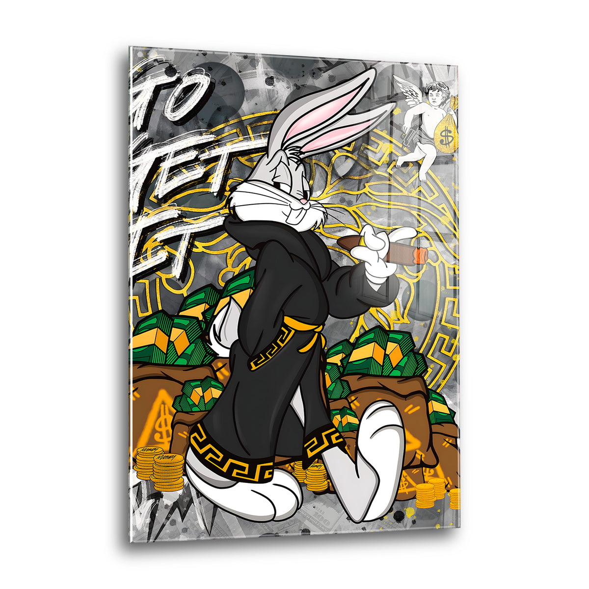 Acrylglas Wandbild -Rich Bunny