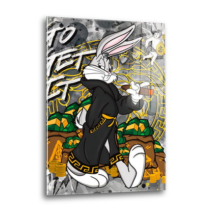 Acrylglas Wandbild -Rich Bunny
