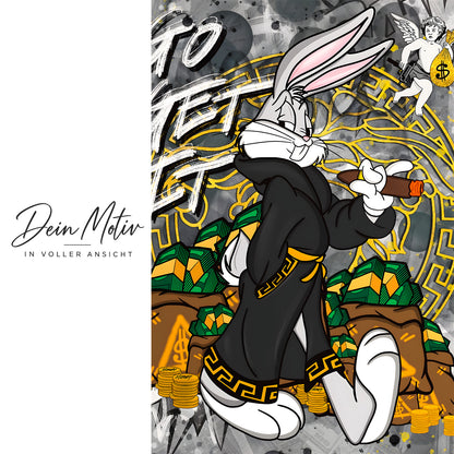 Acrylglas Wandbild -Rich Bunny