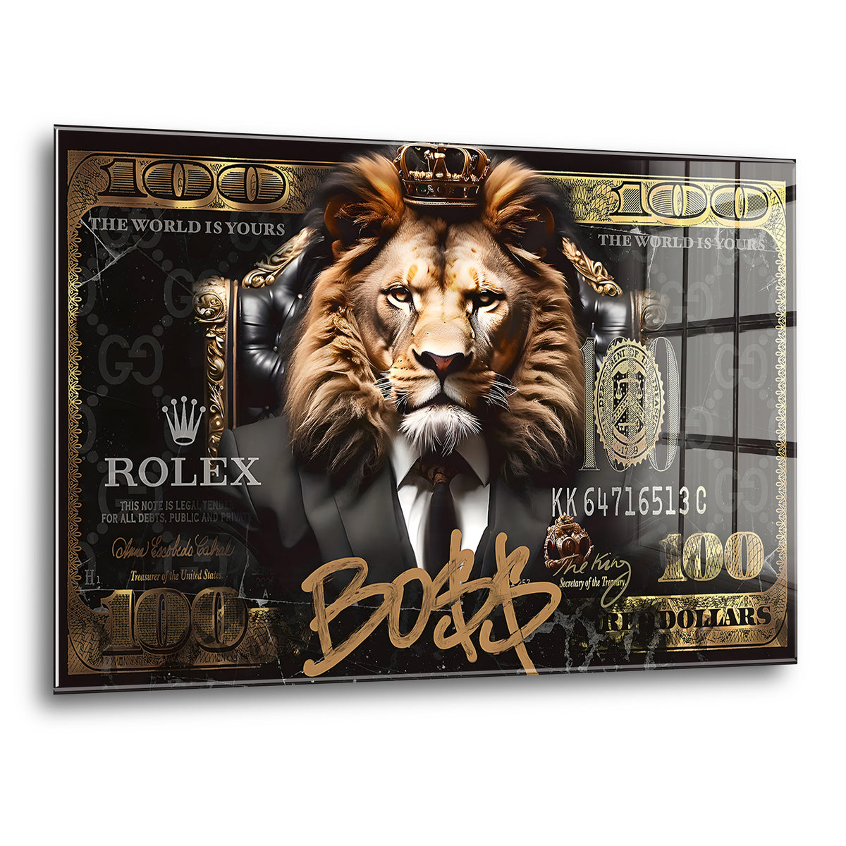 Acrylglas Wandbild -Boss Lion