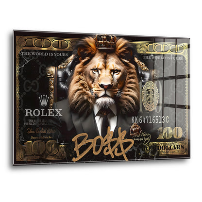 Acrylglas Wandbild -Boss Lion