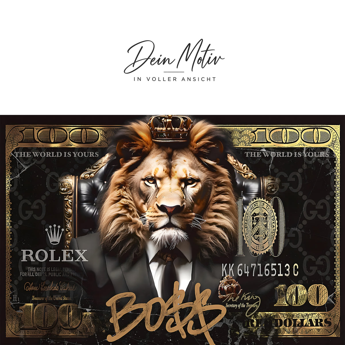 Acrylglas Wandbild -Boss Lion