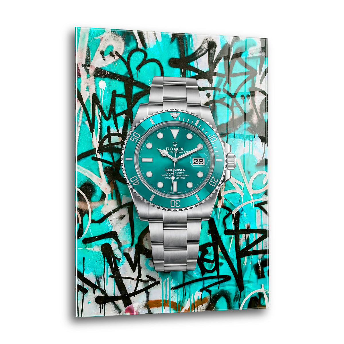 Acrylglas Wandbild -Turquoise Watch