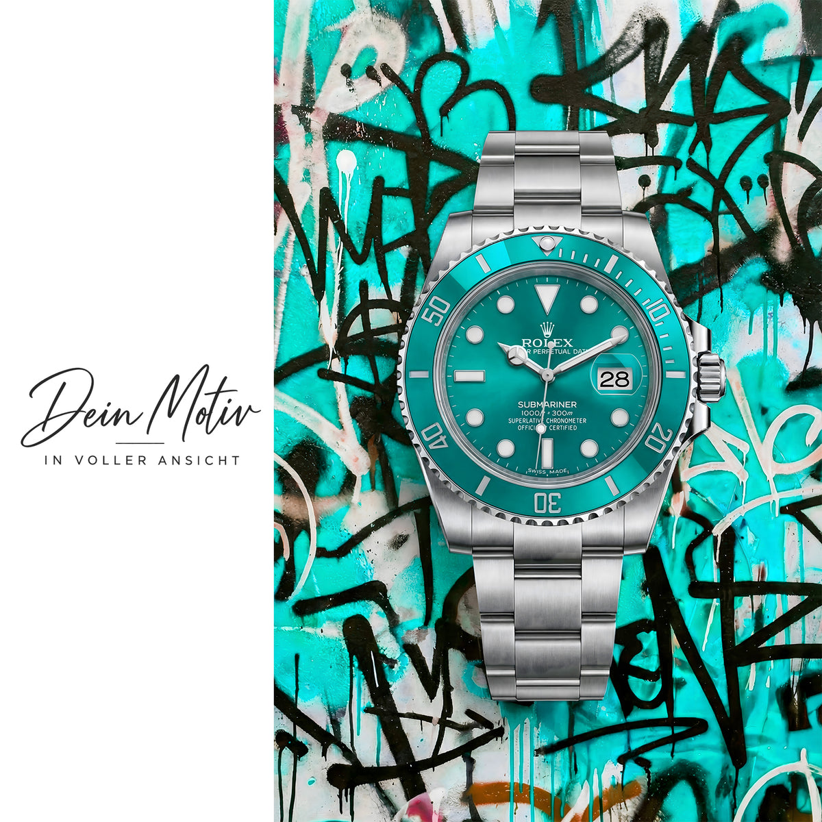 Acrylglas Wandbild -Turquoise Watch