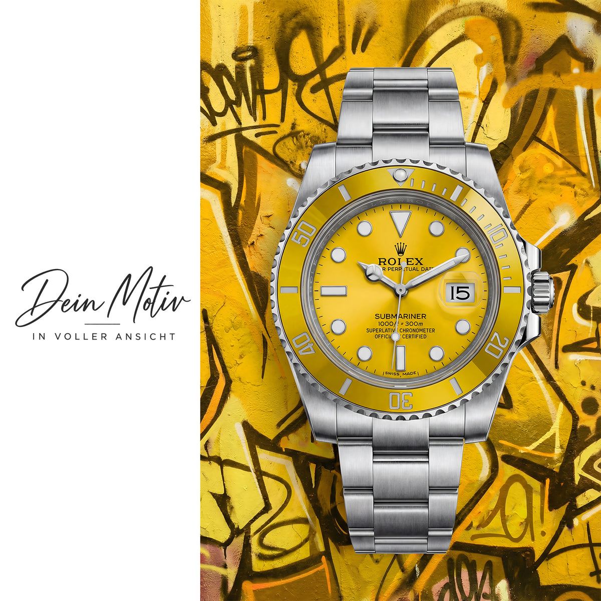 Acrylglas Wandbild -Yellow Watch