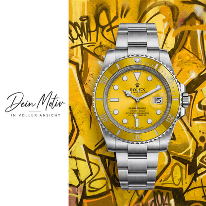 Acrylglas Wandbild -Yellow Watch