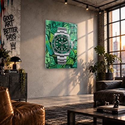 Acrylglas Wandbild -Green Watch