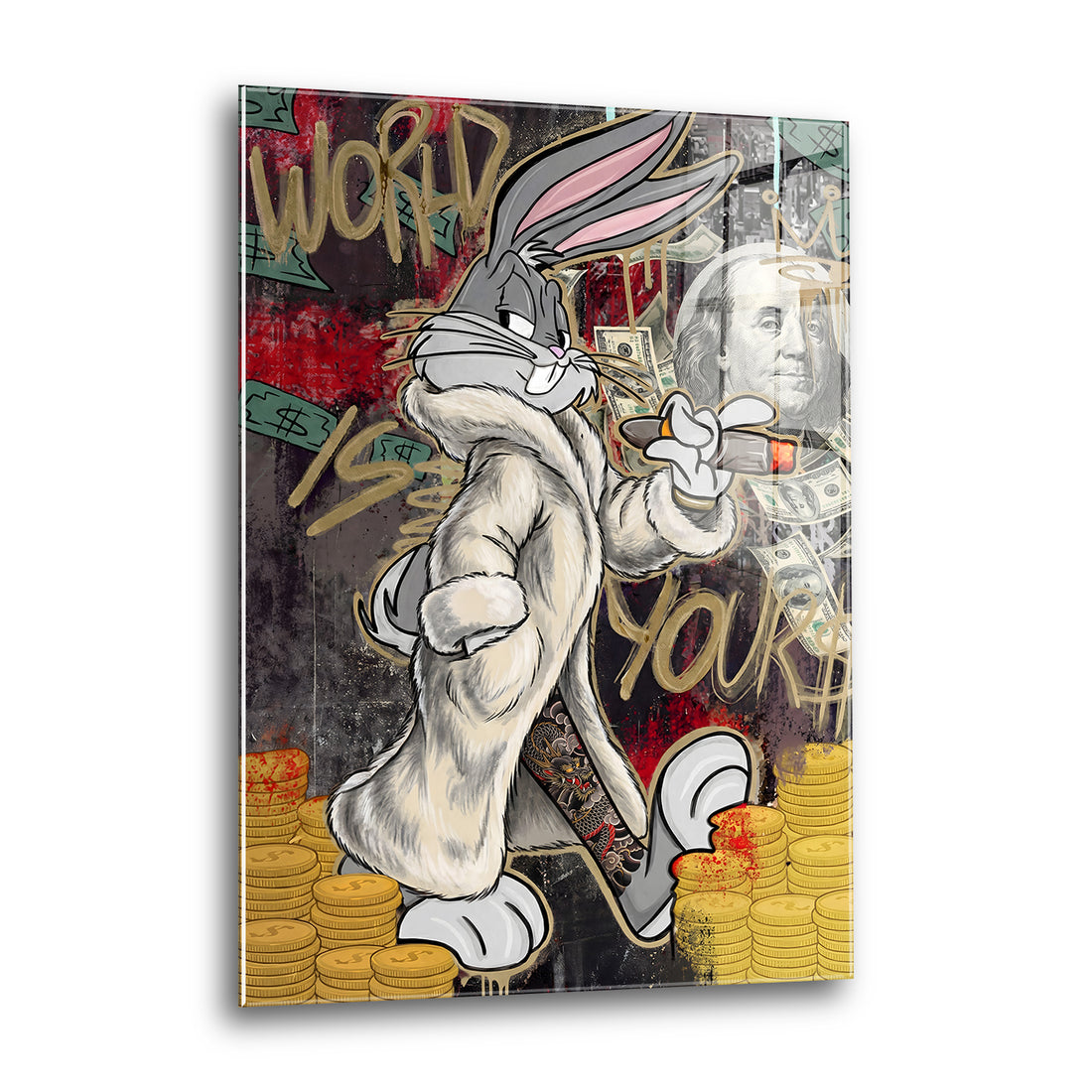 Acrylglas Wandbild - Millionaire Bunny