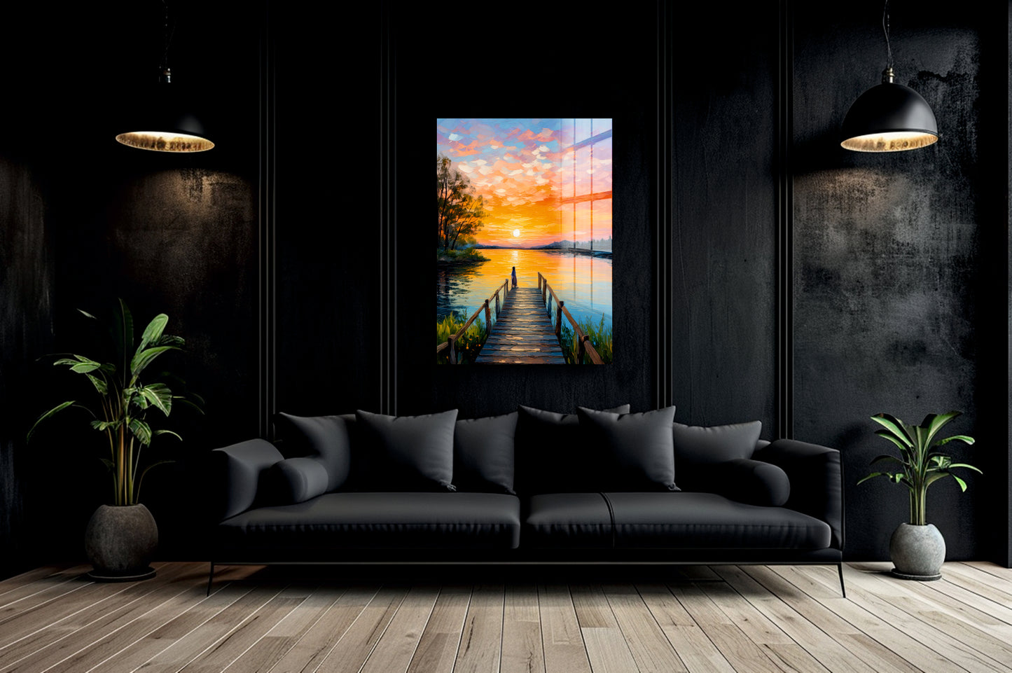 Acrylglas Wandbild - See im Sonnenuntergang