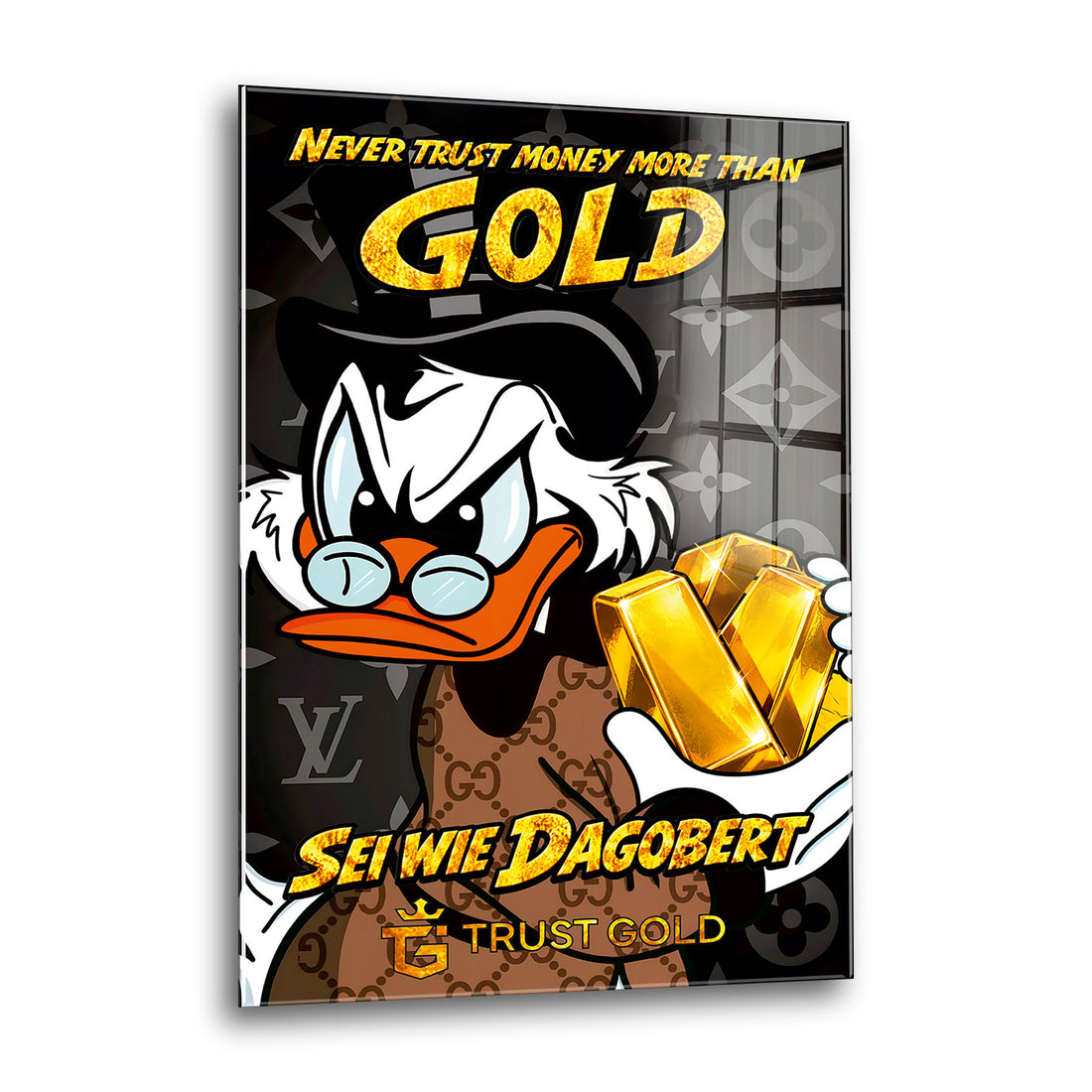 Acrylglas Wandbild - Trust Gold Black