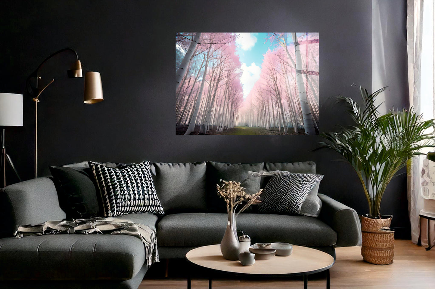 Acrylglas Wandbild - Wald Pastell