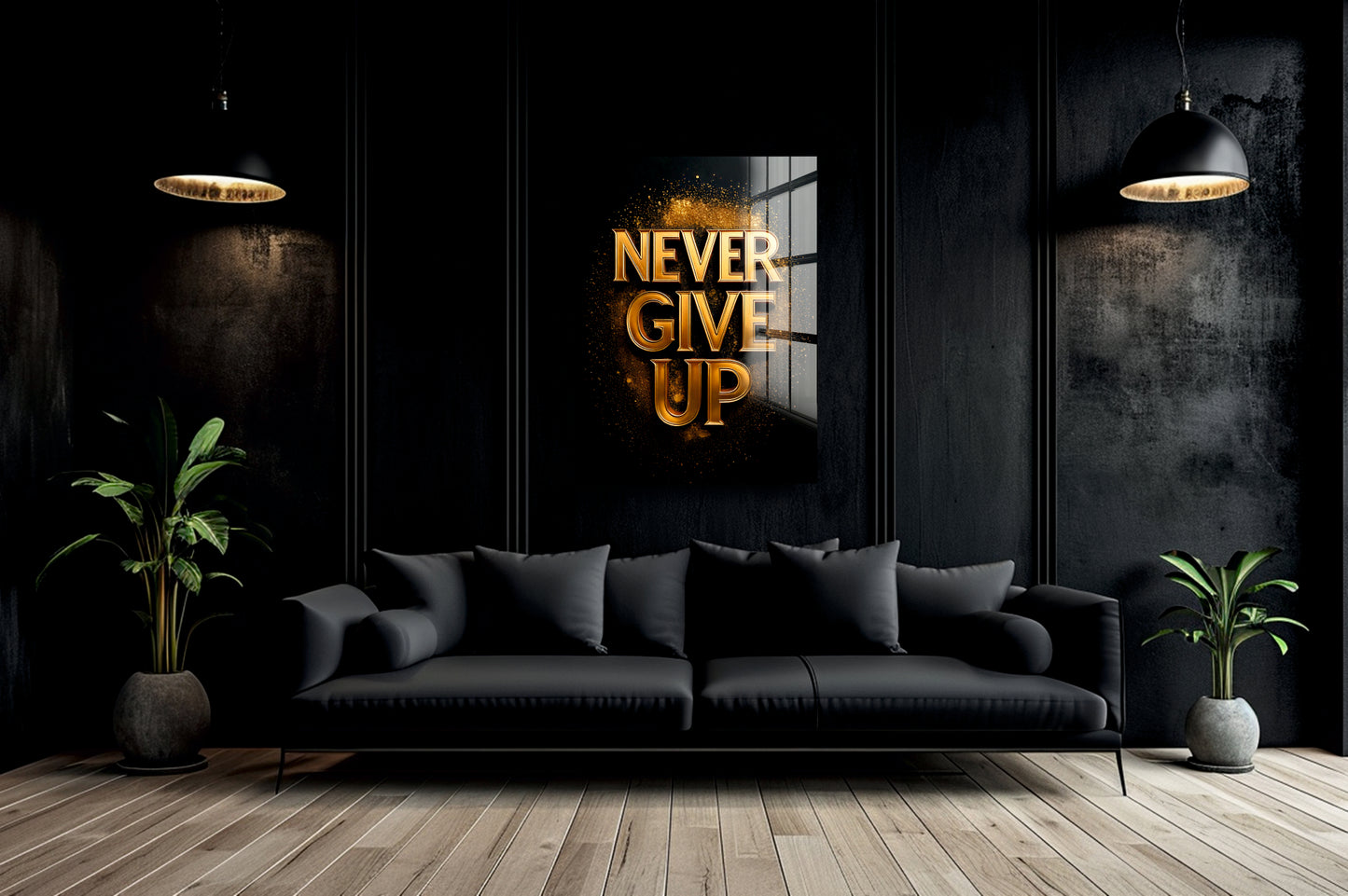 Acrylglas Wandbild - NEVER GIVE UP